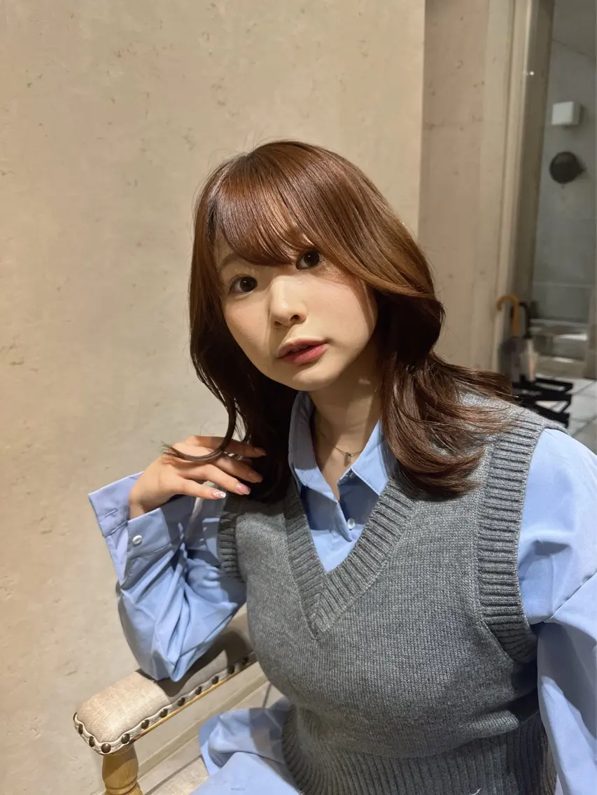 ミディアム カラー 縮毛/髪質改善🌈 川井雄太のヘアスタイル