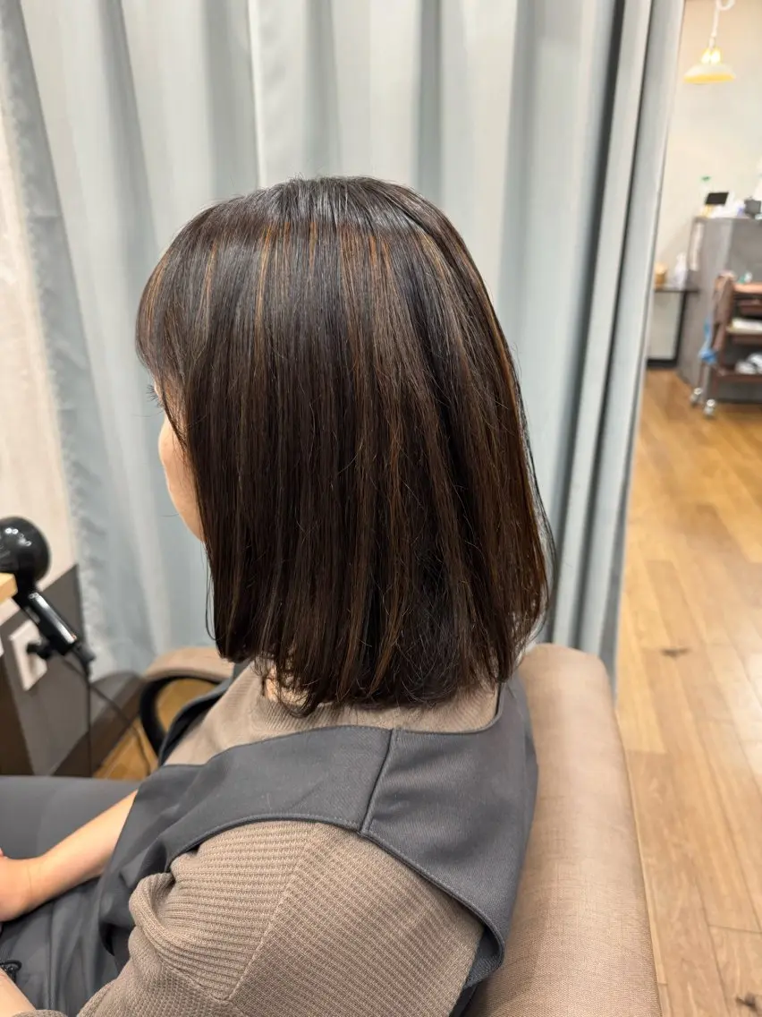 ミディアム カラー カット ヘアカラー TELA HAIR 幕張本郷店 千尋のヘアスタイル