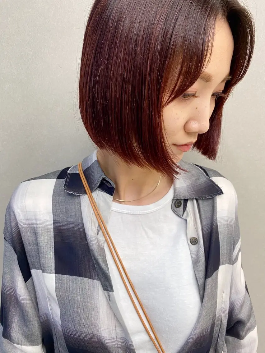 ショート カラー ボブ -福岡博多筑紫口- 大津成美のヘアスタイル