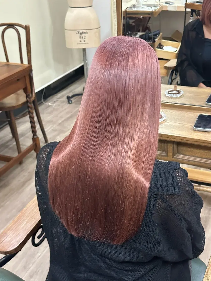 【透明感抜群✨✨】ダブルカラー(ブリーチ+オンカラー)+シャンプーブローの写真