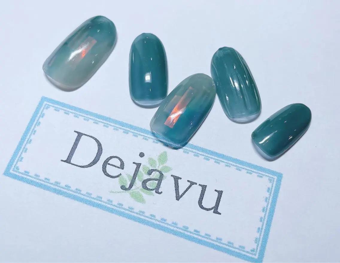 ネイル アートネイル オーロラネイル シンプルネイル 冬ネイル ハンドネイル Nail salon Dejavu 🌿のネイルデザイン