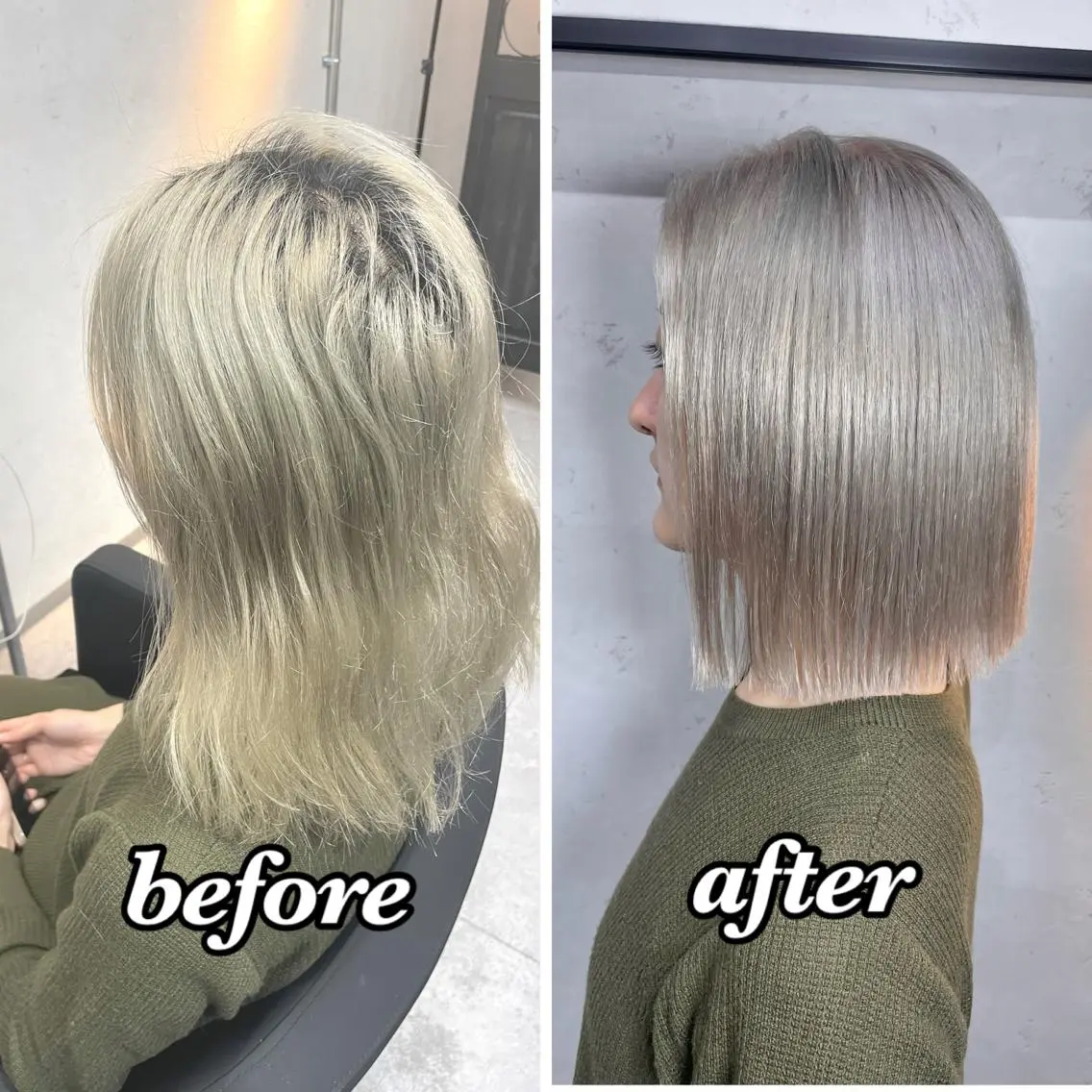 ミディアム カット ヘアカラー トリートメント 1日1名限定価格✂️ 髪質改善サロン代表谷のヘアスタイル