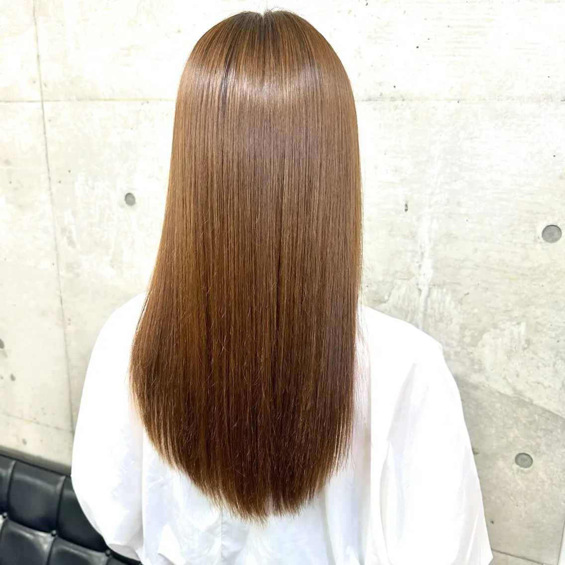 セミロング シャドウパーマ 曲がる縮毛矯正のヘアスタイル