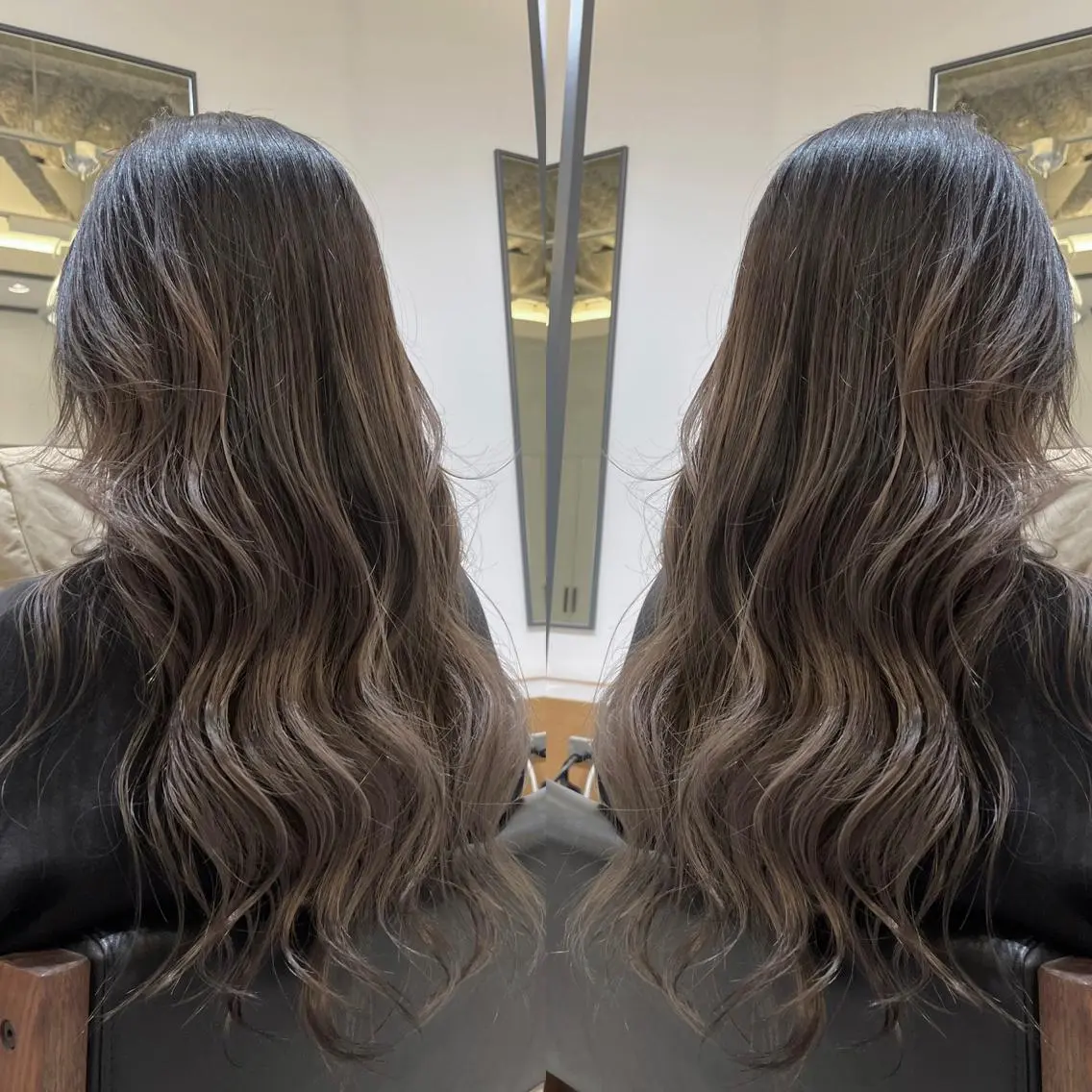 ロング レイヤーカット カット ヘアカラー ハイライトバレイヤー ジュ&縮毛矯正✨櫻野のヘアスタイル