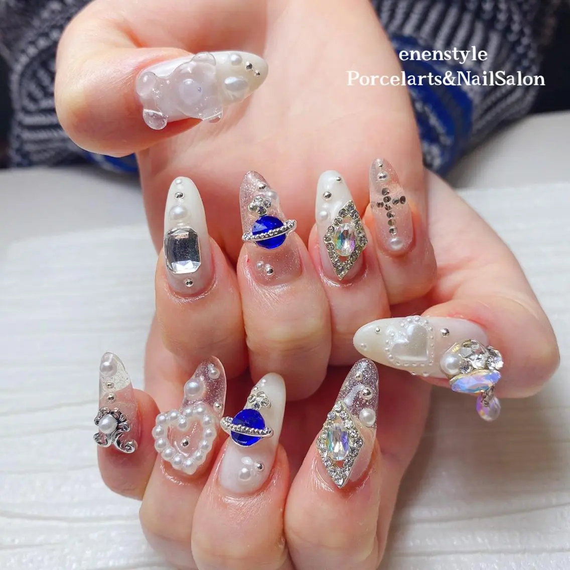 ミディアム ネイル ハンドネイル 🐾enen style 🐾のネイルデザイン
