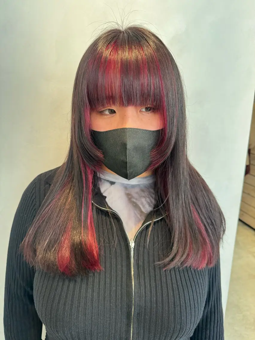 ロング カラー ミストバング フェイスフレーミング トリートメント カット ヘアカラー トリートメント 透明感カラー✨艶髪 制作🌱山根あゆみのヘアスタイル