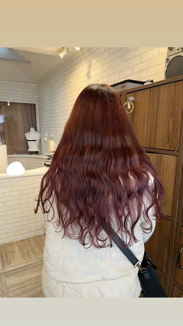 ロング カラー ラベンダーカラー ピンクカラー ピンクラベンダー カット ヘアカラー 阿部 うららのマツエク・マツパデザイン
