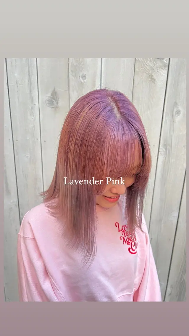 ミディアム カラー ブリーチ ケアブリーチ ハイトーンカラー ピンクカラー カット ヘアカラー ハイライト/インナー /ブリーチ/レイヤーのヘアスタイル