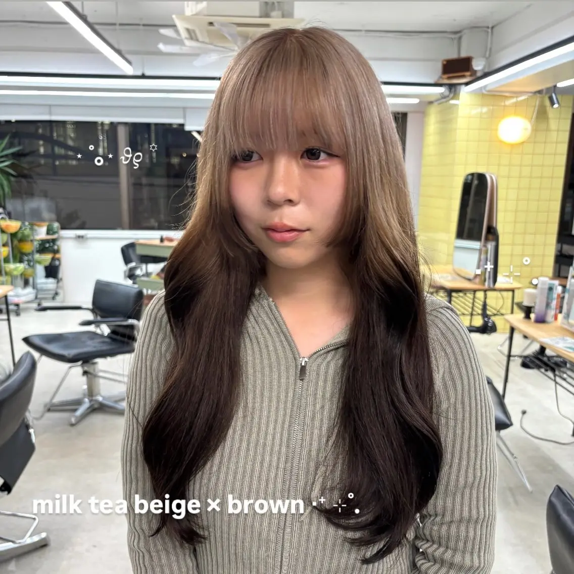 ロング カラー ヘアカラー 🎀【透明感カラー 縮毛矯正】さえ🎀のヘアスタイル