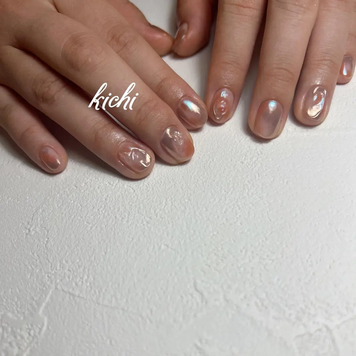 ネイル ジェルネイル ミラーネイル 持ち込み ニュアンスネイル パラジェル kichi・: *のネイルデザイン
