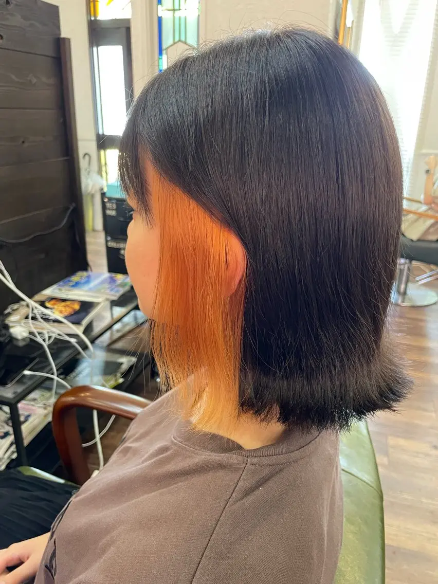 ミディアム ヘアカラー 下林 雅明のヘアスタイル