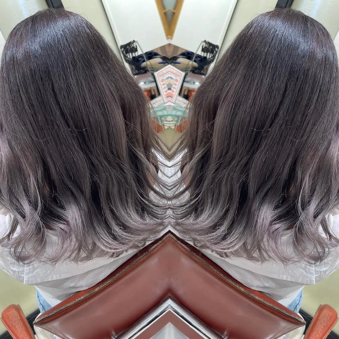 セミロング ヘアカラー トリートメント Y Uのヘアスタイル