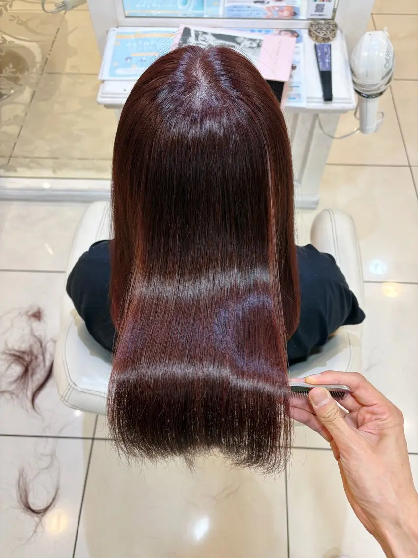 セミロング ピンクブラウン 髪質改善 トリートメント カット ヘアカラー トリートメント 高橋 佑のヘアスタイル