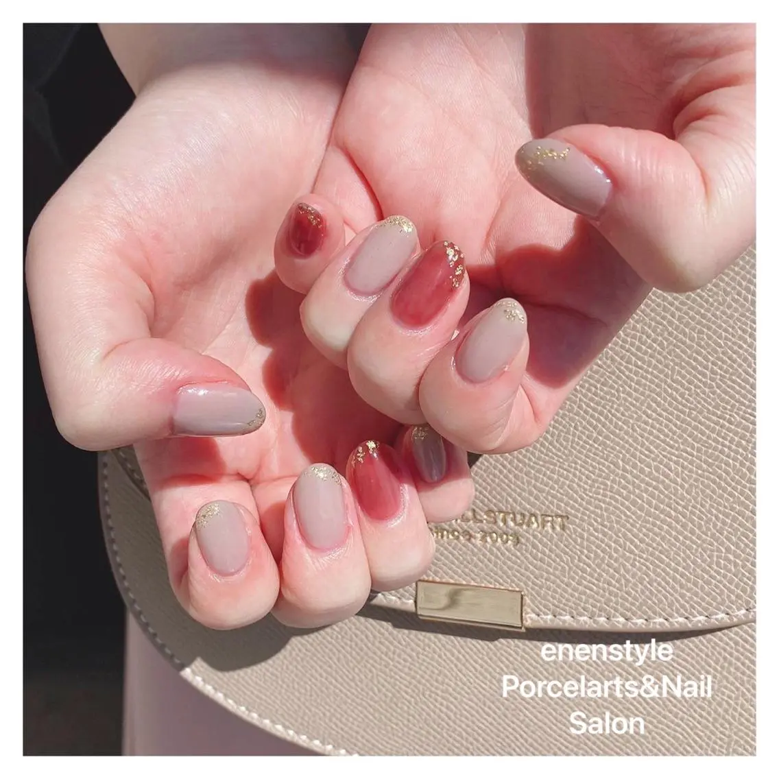 ミディアム ネイル ハンドネイル 🐾enen style 🐾のネイルデザイン