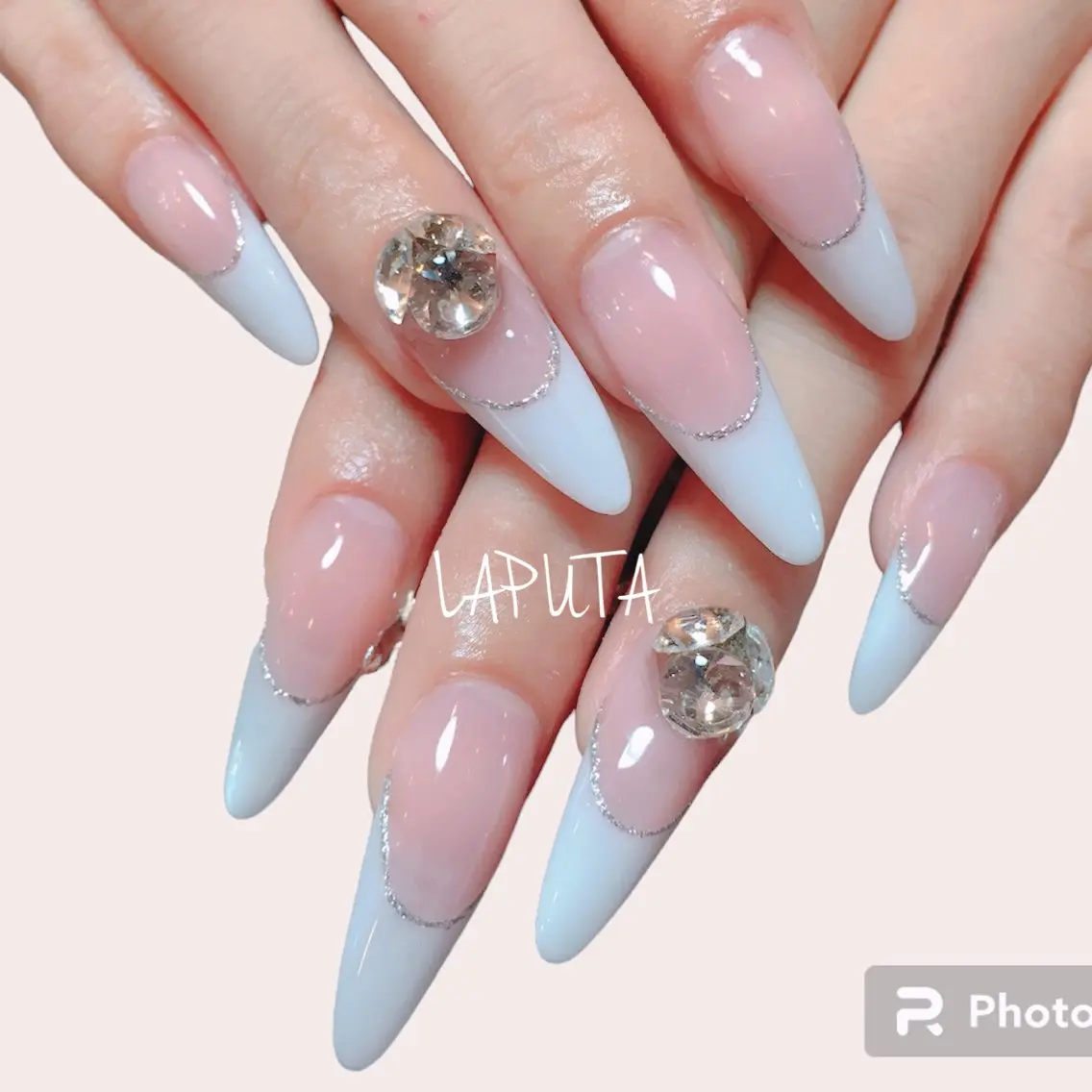 【オフ込み】スカルプ長さだし10本×バーチャルフレンチの写真