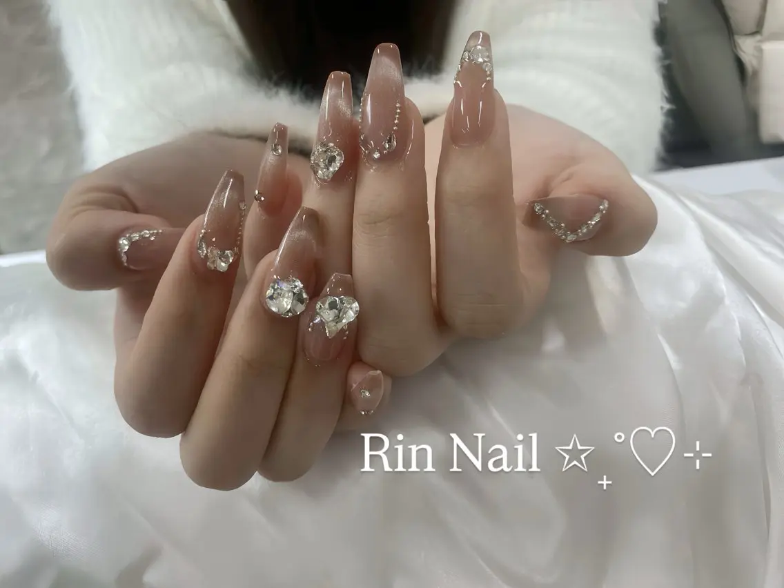 ネイル チークネイル フラッシュネイル フラワーネイル フットネイル ジェルネイル ハンドネイル Rin Nail Shinokuboのネイルデザイン
