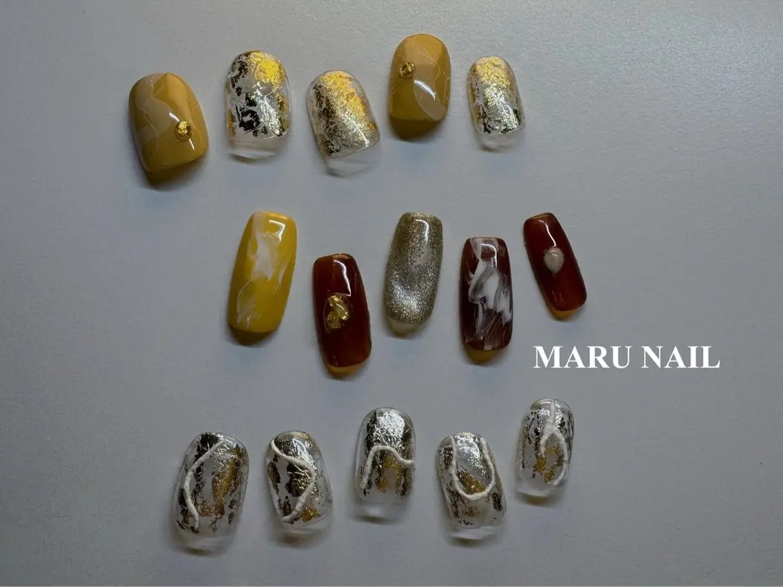 ネイル アートネイル フットネイル ジェルネイル 韓国ネイル マグネットネイル ハンドネイル MARU NAIL manamiのネイルデザイン