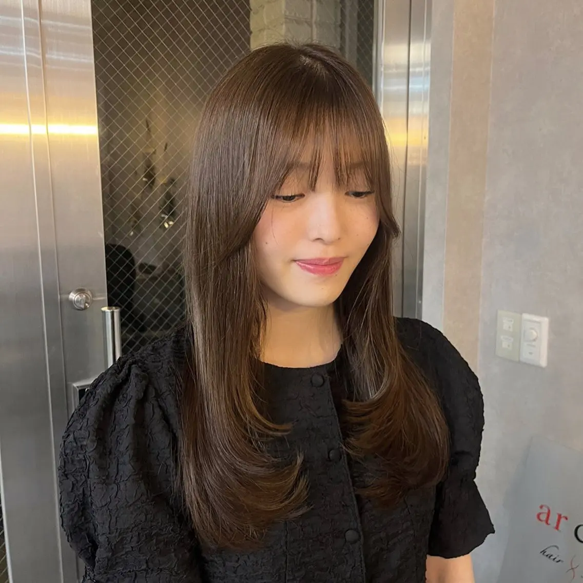 セミロング 縮毛矯正 縮毛矯正 トリートメント ヘアセット みほ/髪質改善/ モード/ニュアンスのヘアスタイル