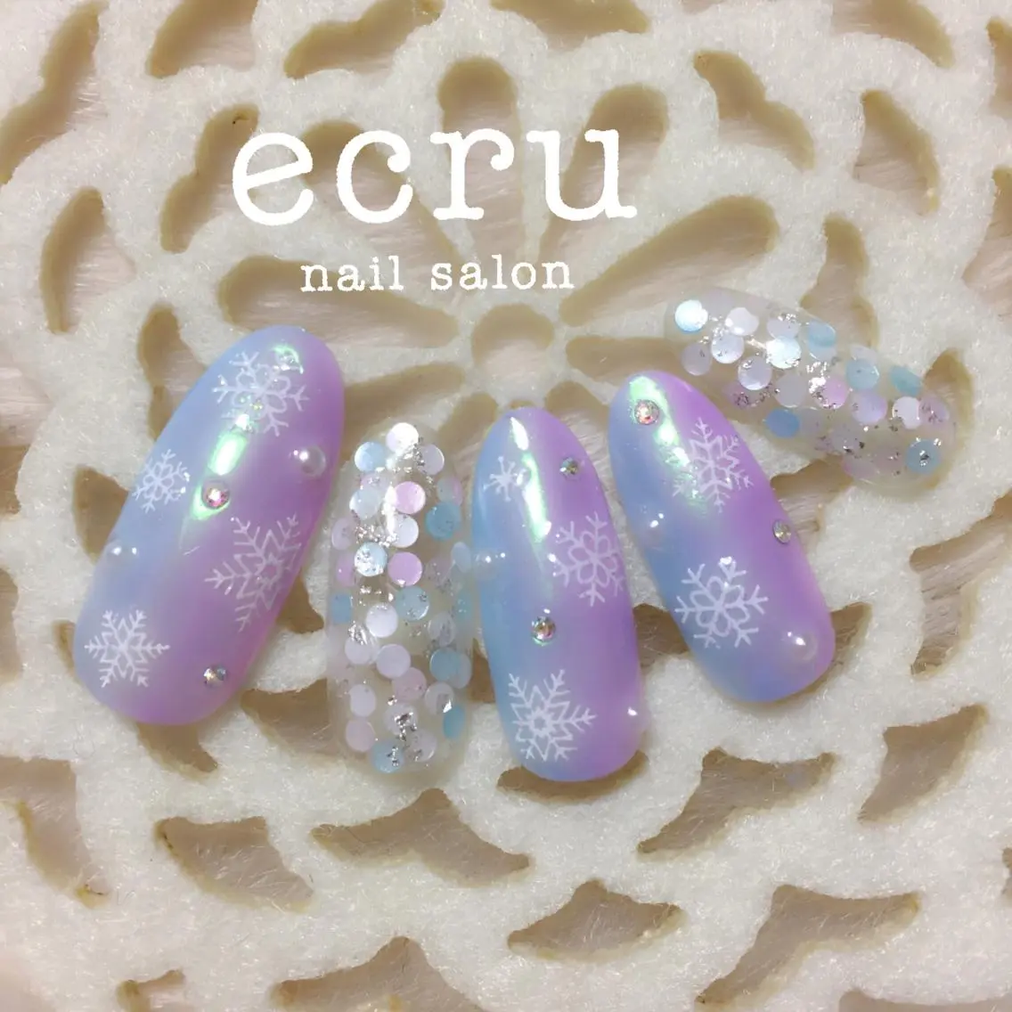 ネイル アートネイル オーロラネイル ジェルネイル ecru nail 長谷川まきのネイルデザイン