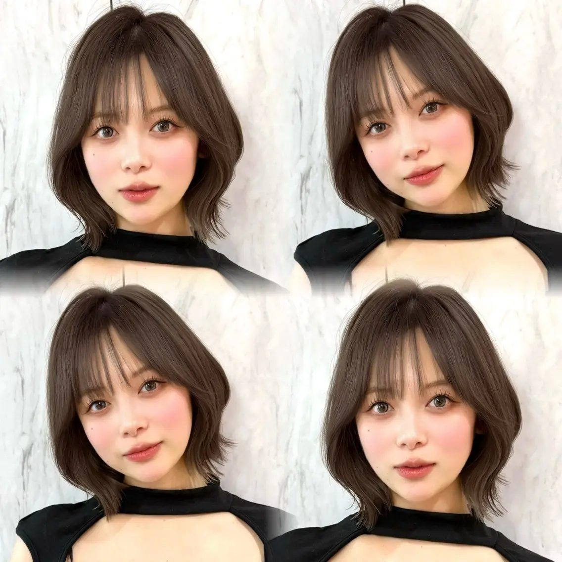 ミディアム カラー ヘアアレンジ ボブレイヤー 透明感カラー ボブ 韓国風ヘア レイヤーカット 韓国ヘア/ロー レイヤー/Rumiのヘアスタイル