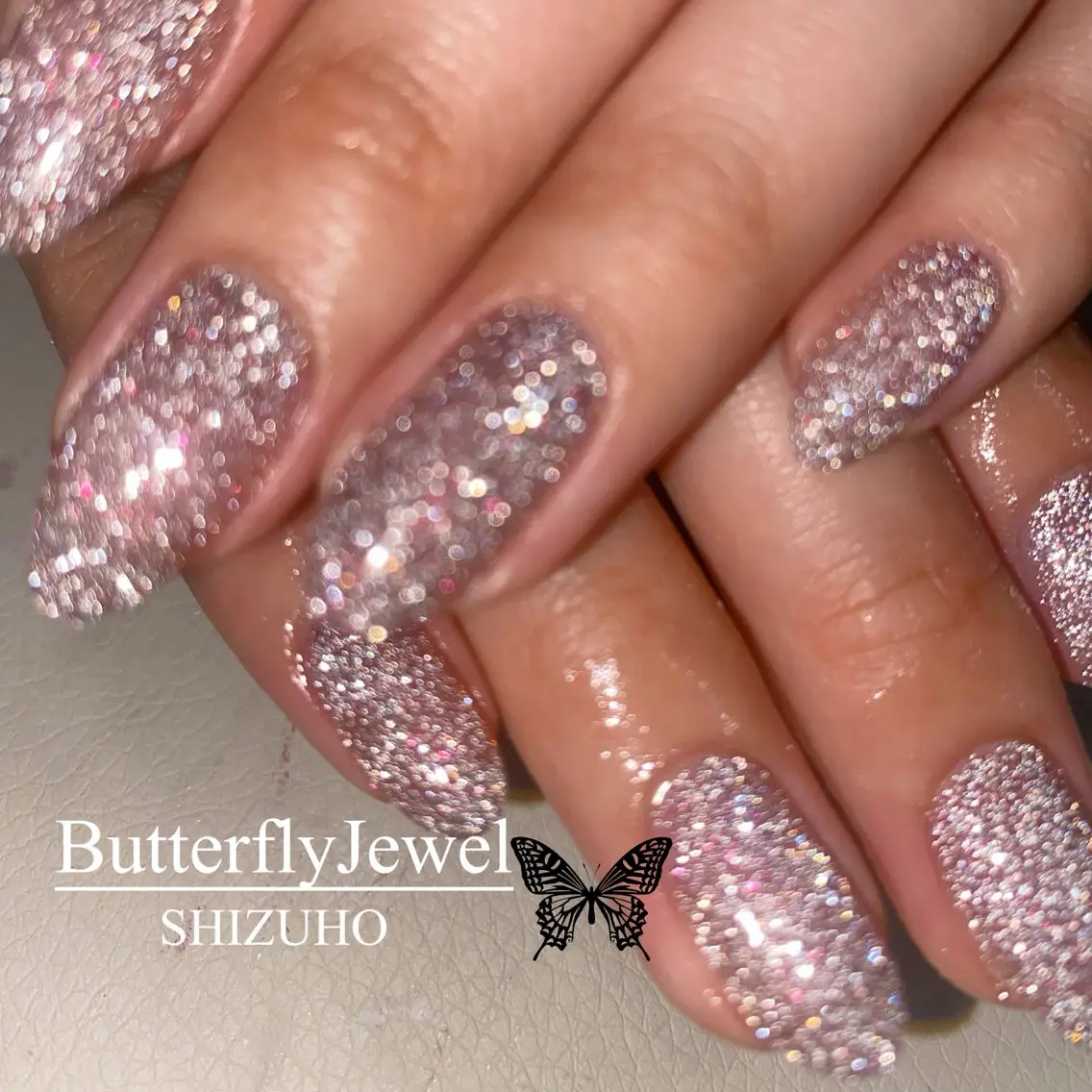 ネイル フラッシュネイル ピンク Butterfly Jewel本店のマツエク・マツパデザイン
