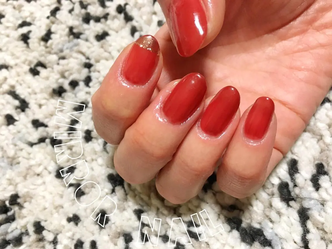 ネイル ミラーネイル ワンカラーネイル ハンドネイル nouva nailsのネイルデザイン