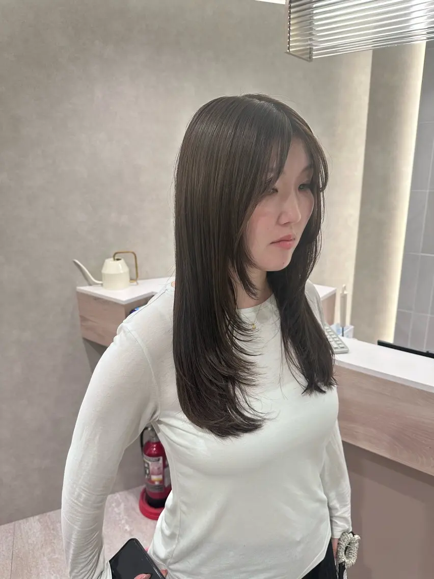 セミロング カラー カット ヘアカラー ダブルカラー｜ なおき｜池袋美容師のヘアスタイル
