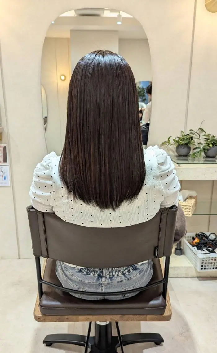 ミディアム カラー 髪質改善 いずみ こずえのヘアスタイル