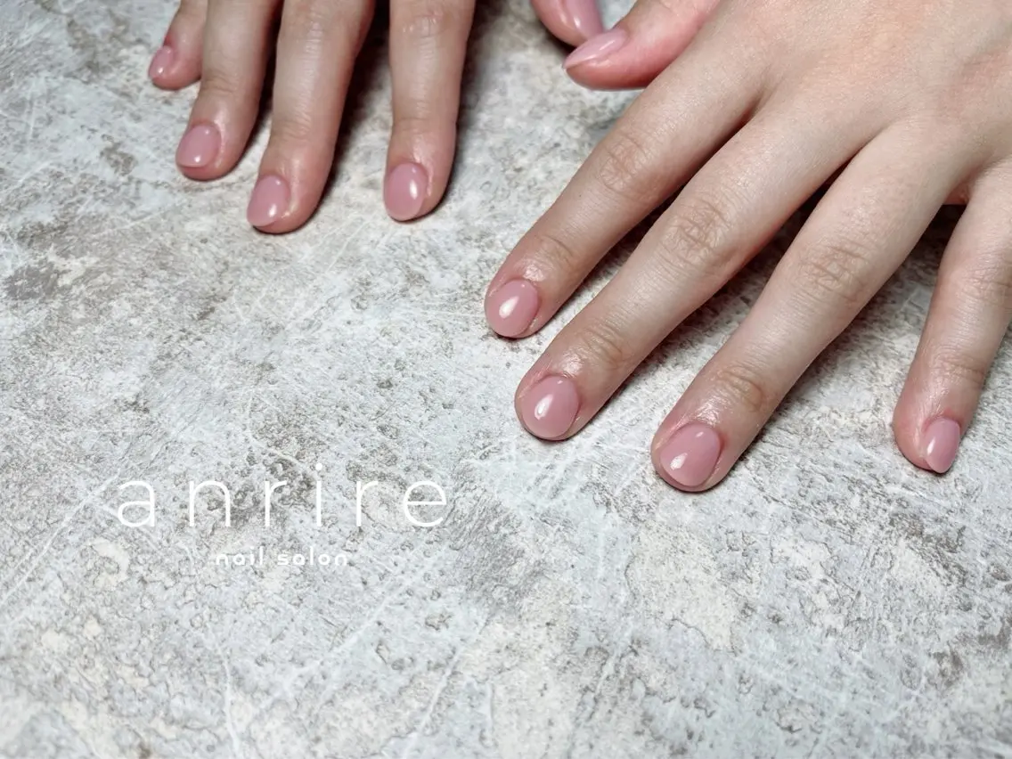 ネイル ジェルネイル オフィスネイル ワンカラーネイル パラジェル ピンク ハンドネイル nailsalon anrireのネイルデザイン