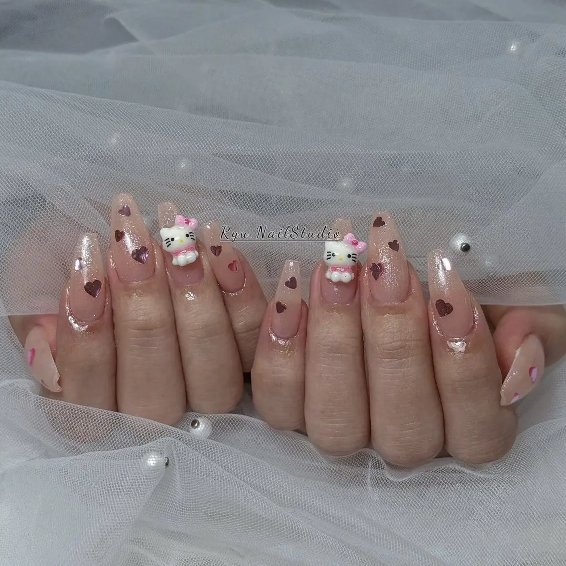 ネイル アートネイル ジェルネイル グラデーション マグネットネイル ニュアンスネイル ハンドネイル Ryu nail studioのネイルデザイン