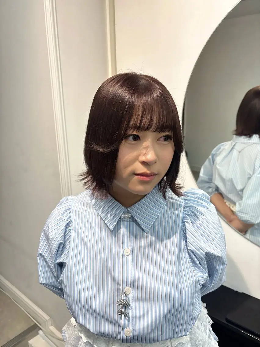 ショート カラー ブラウンカラー ピンクカラー ヘアカラー トリートメント ✨透明感カラー/ ハイトーン/美優のヘアスタイル