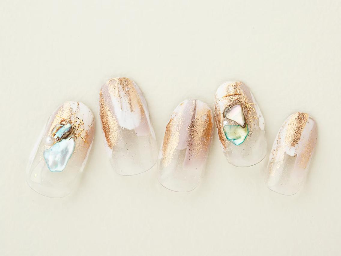ネイル 桜ネイル 長さ出し フラッシュネイル フットネイル フレンチネイル ハンドネイル 💗🪽Tiary Nail🪽💗のネイルデザイン