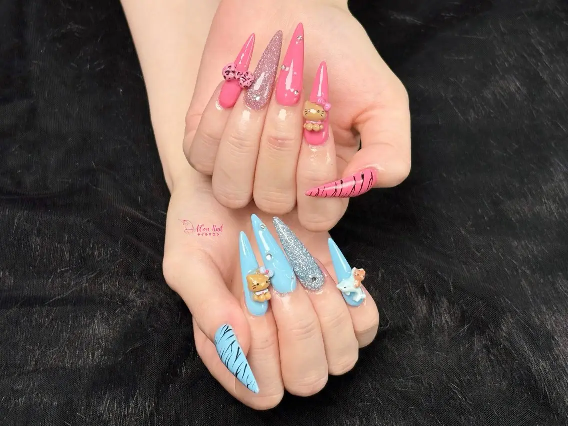ネイル 桜ネイル 長さ出し フラワーネイル フレンチネイル ジェルネイル ハンドネイル ACon NailSalonのネイルデザイン