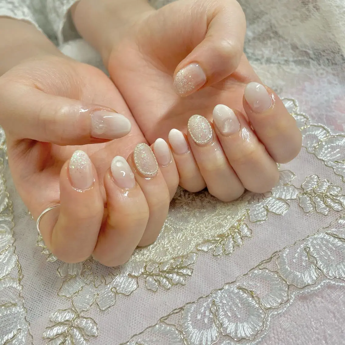 ネイル アートネイル オーロラネイル 成人式 ジェルネイル 卒業式 J terrace Nailのネイルデザイン