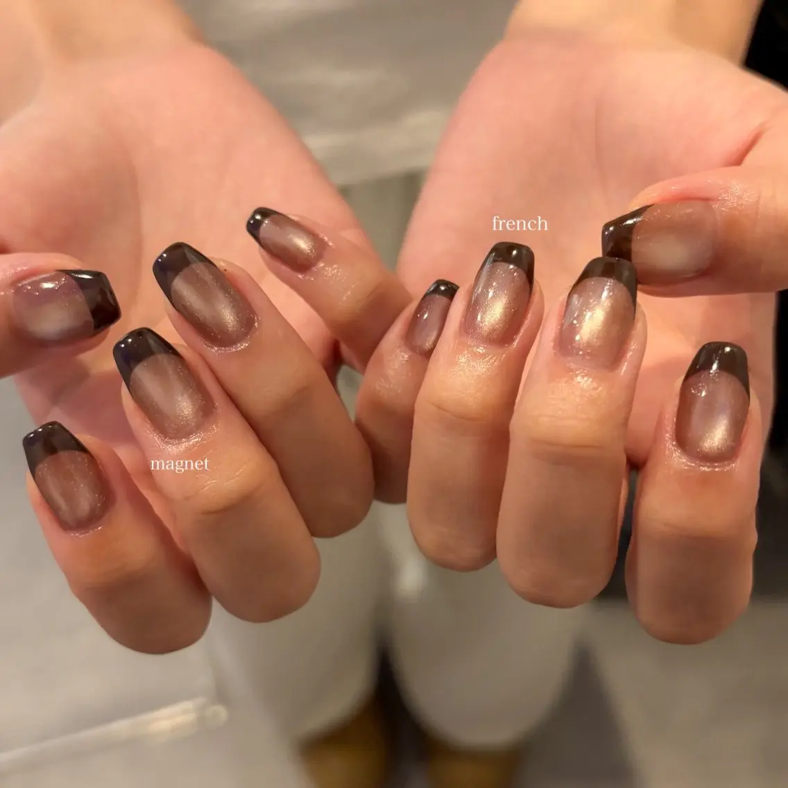 ネイル フレンチネイル マグネットネイル ハンドネイル IZUMIꕤnail 堺筋本町|心斎橋のネイルデザイン