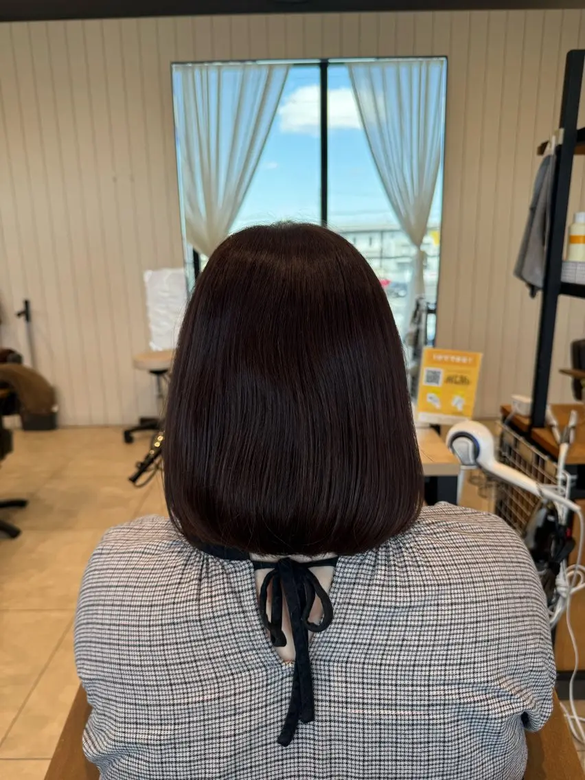 ミディアム カラー メンズストレート⭐️ 髪質改善カラー⭐️のヘアスタイル