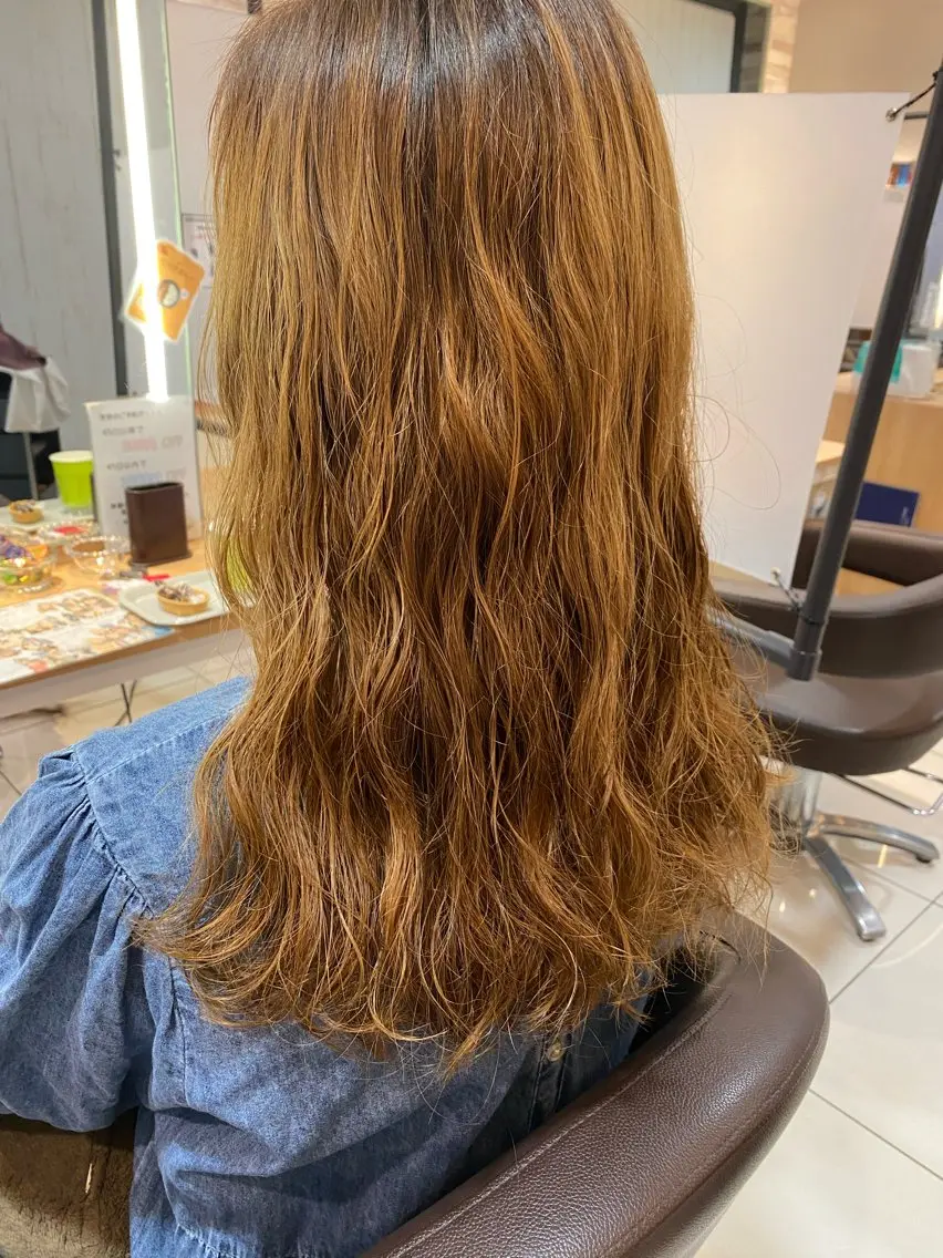 セミロング パーマ セミロングパーマ カット パーマ 🐥波巻き/メンズ/ ショート🐥いとみなのヘアスタイル