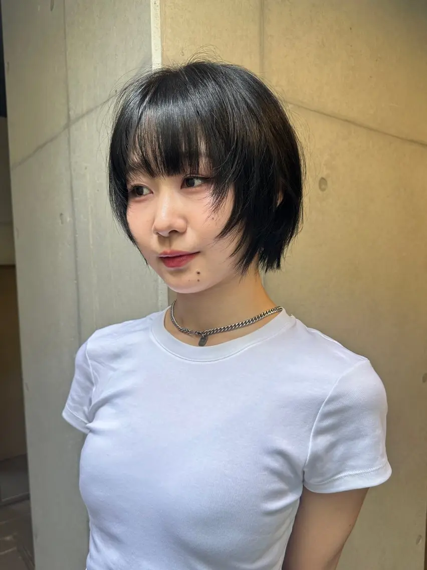 ショート 顔まわりレイヤー ハッシュカット レイヤーカット ウルフカット カット 似合わせレイヤー/ 顔まわり/山本祐輔のヘアスタイル