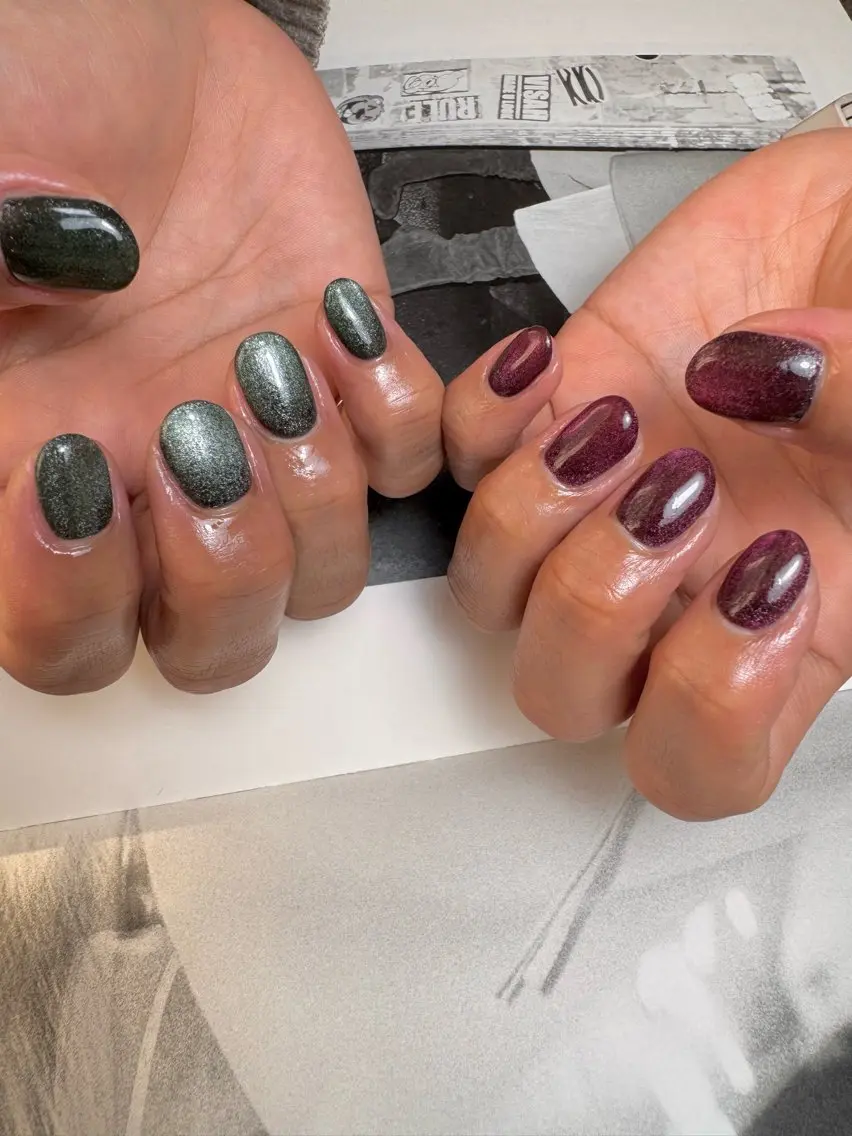 ネイル マグネットネイル ワンカラーネイル ハンドネイル 白日-hakubi nail-のネイルデザイン