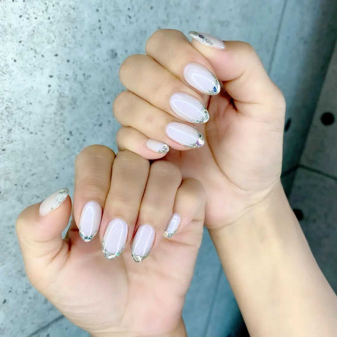 セミロング カラー パーマ ヘアアレンジ メンズ キッズ ネイル マツエク・マツパ フレンチネイル ガラスフレンチ 夏ネイル ハンドネイル Salon Ｋのネイルデザイン