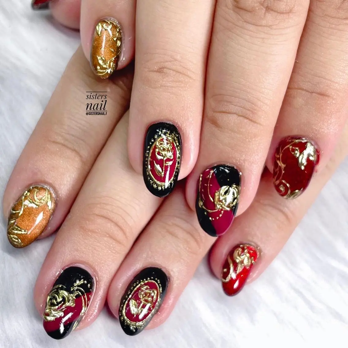 ネイル アートネイル マグネットネイル ミラーネイル sisters nail.fのネイルデザイン