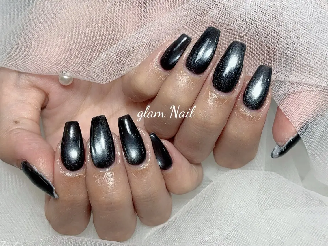 ネイル ハンドネイル エツメ💅 長さ出し🎀デザインのネイルデザイン