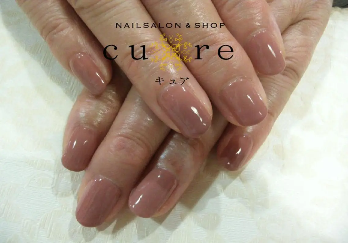ミディアム ネイル ワンカラーネイル ネイルサロン Cureのネイルデザイン