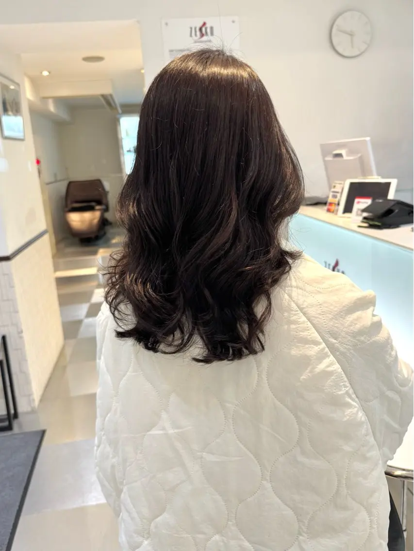 ミディアム パーマ カット パーマ トリートメント デジタルパーマ 🌀ボブ　萩原　龍のヘアスタイル