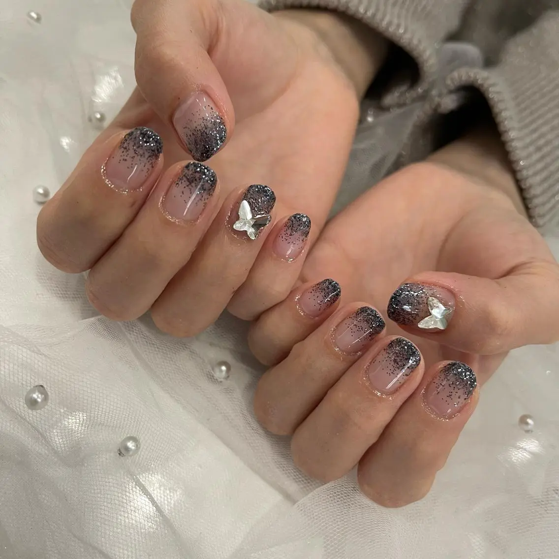ネイル グラデーション ラメ(グリッター) ラメグラデーション Wish Nail 恒川のネイルデザイン
