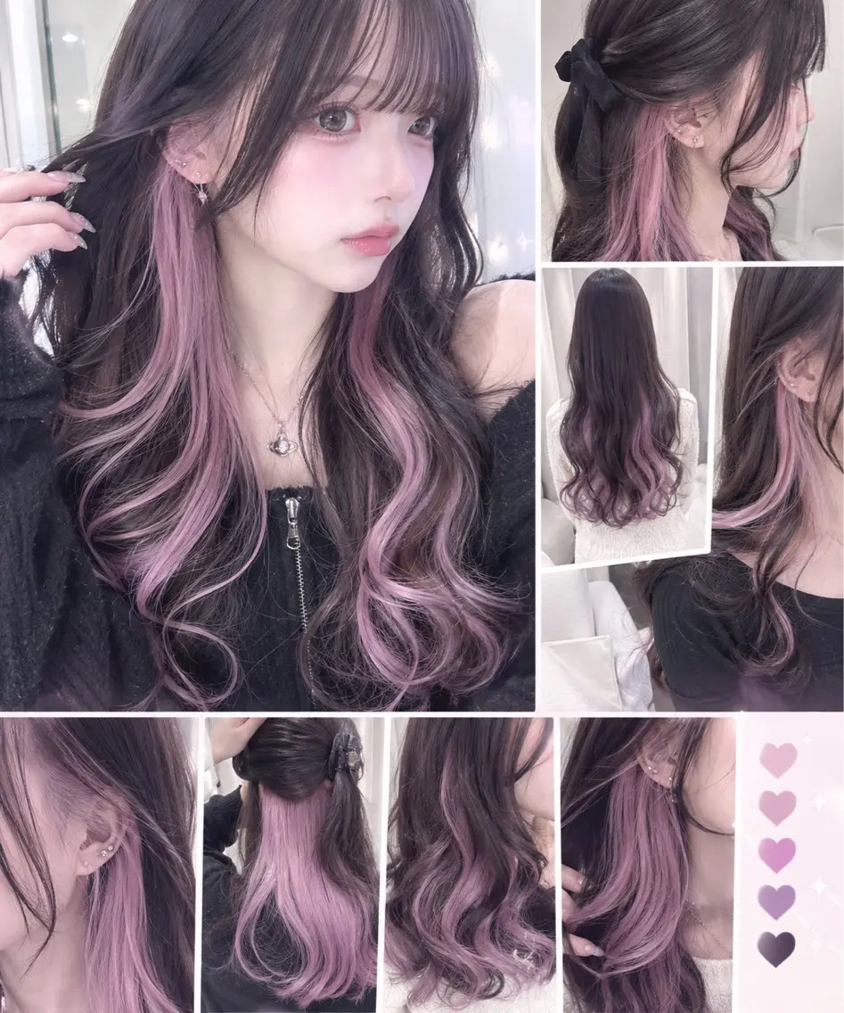ロング カラー インナーカラー カット ヘアカラー ウルカラー/レイヤー タカハシアンナのヘアスタイル