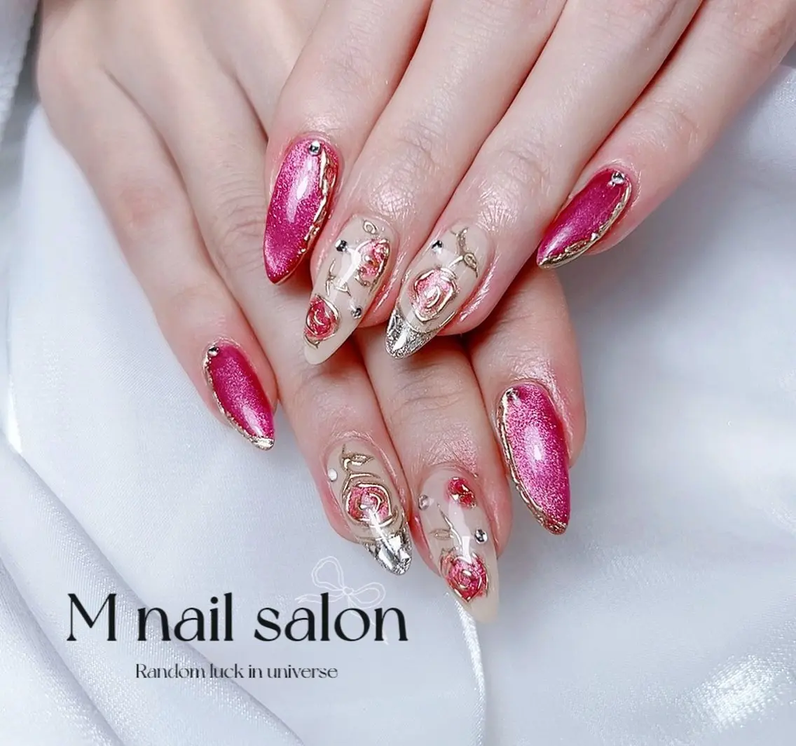 ネイル ハンドネイル M🌷nail 長さだし専門店のネイルデザイン