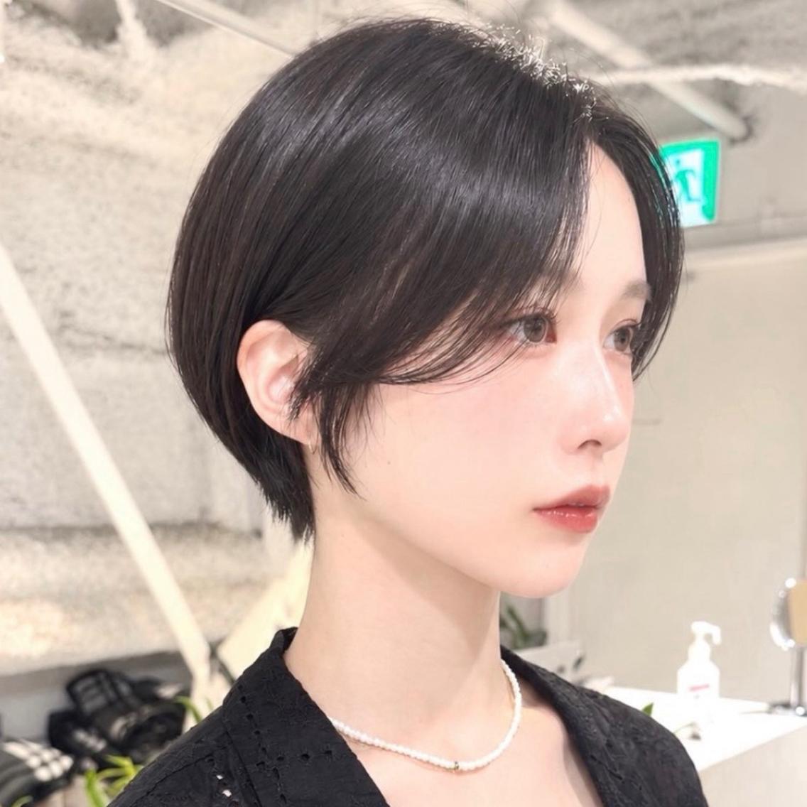 ショート カラー ハンサムショート 黒髪 学生 ショートヘア カット ヘアカラー 骨格診断で絶対可愛い ✨丸みショート✨凌弥のヘアスタイル