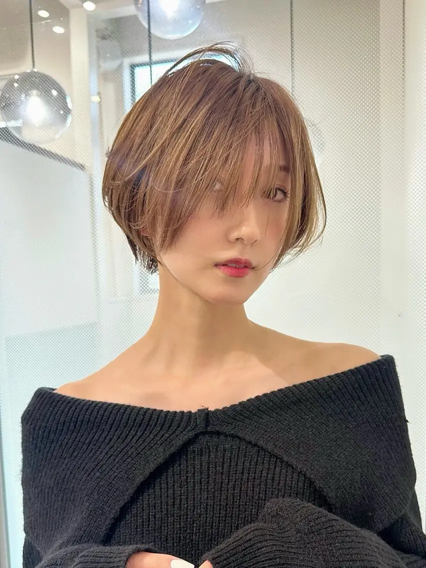 ショート ショートヘア 小顔カット カット ヘアカラー トリートメント ヘッドスパ 縮毛矯正/レイヤー taiga🐯のヘアスタイル