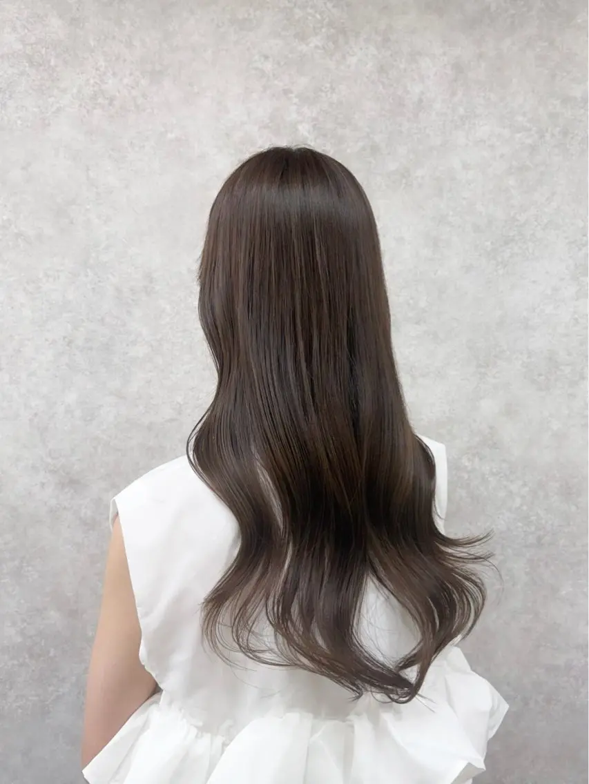 セミロング カラー ベージュカラー ミント ミントベージュ カット ヘアカラー トリートメント 村田梨乃/ minim hairのヘアスタイル